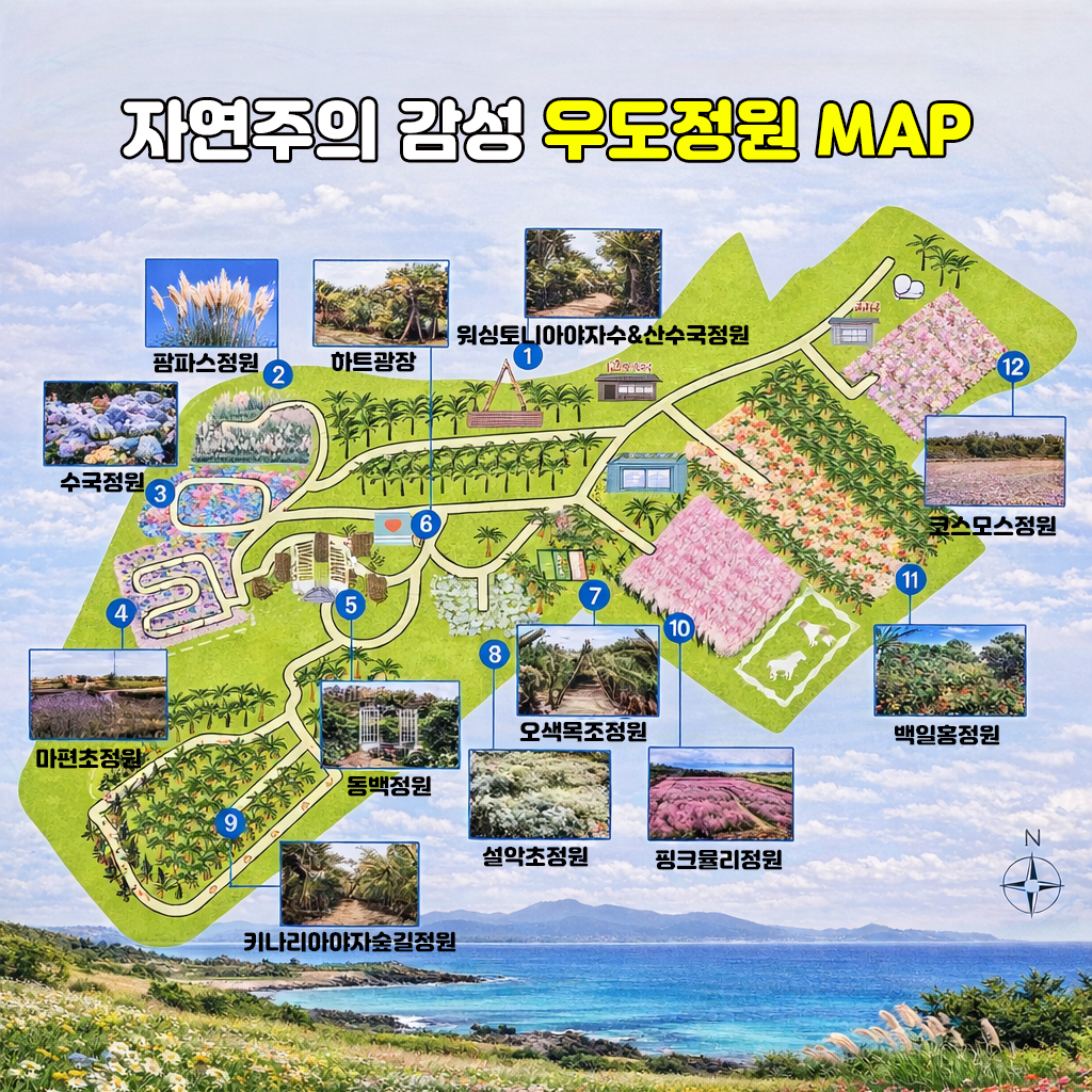 우도정원 수국정원과 팜로드