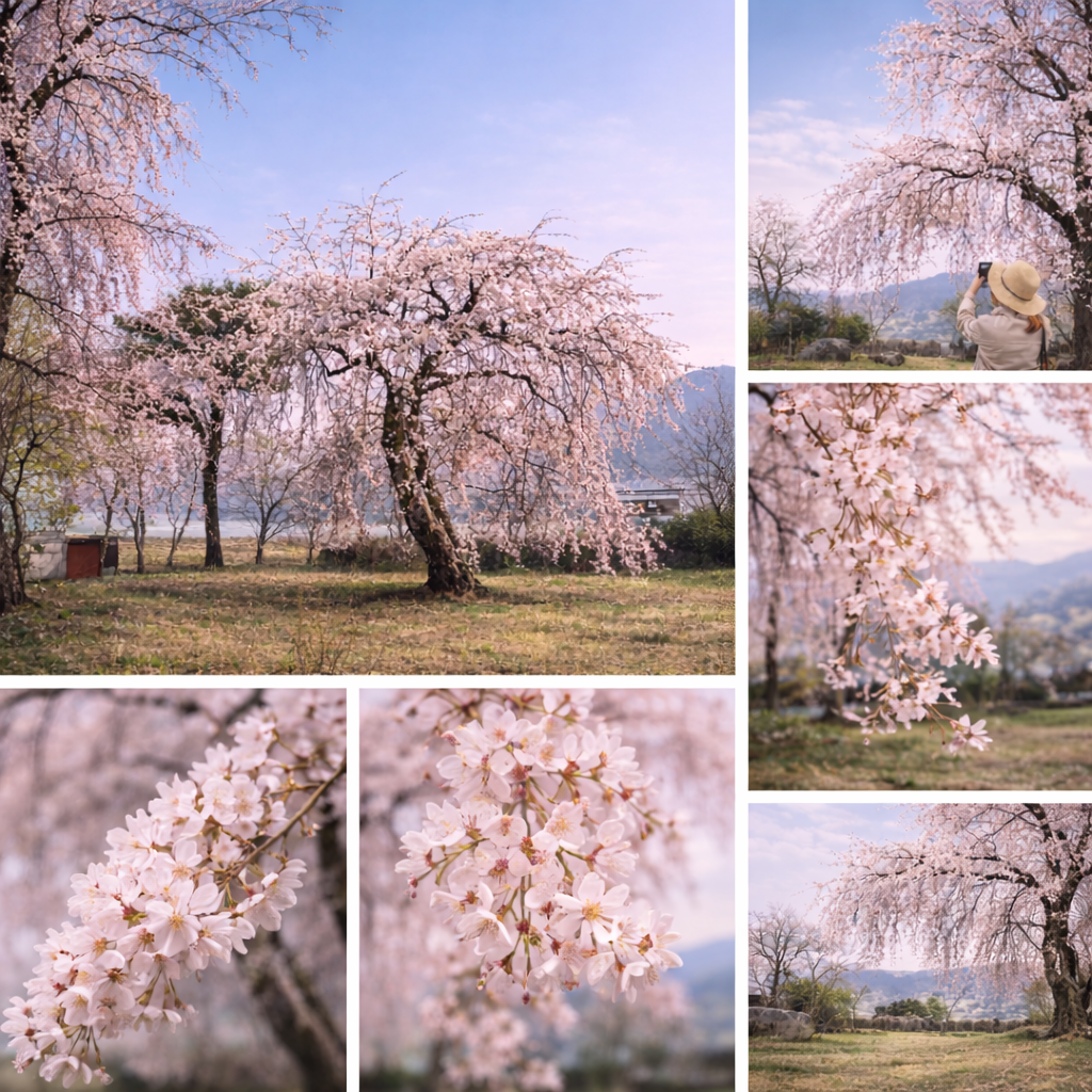 원당공원 능수벚꽃 전경