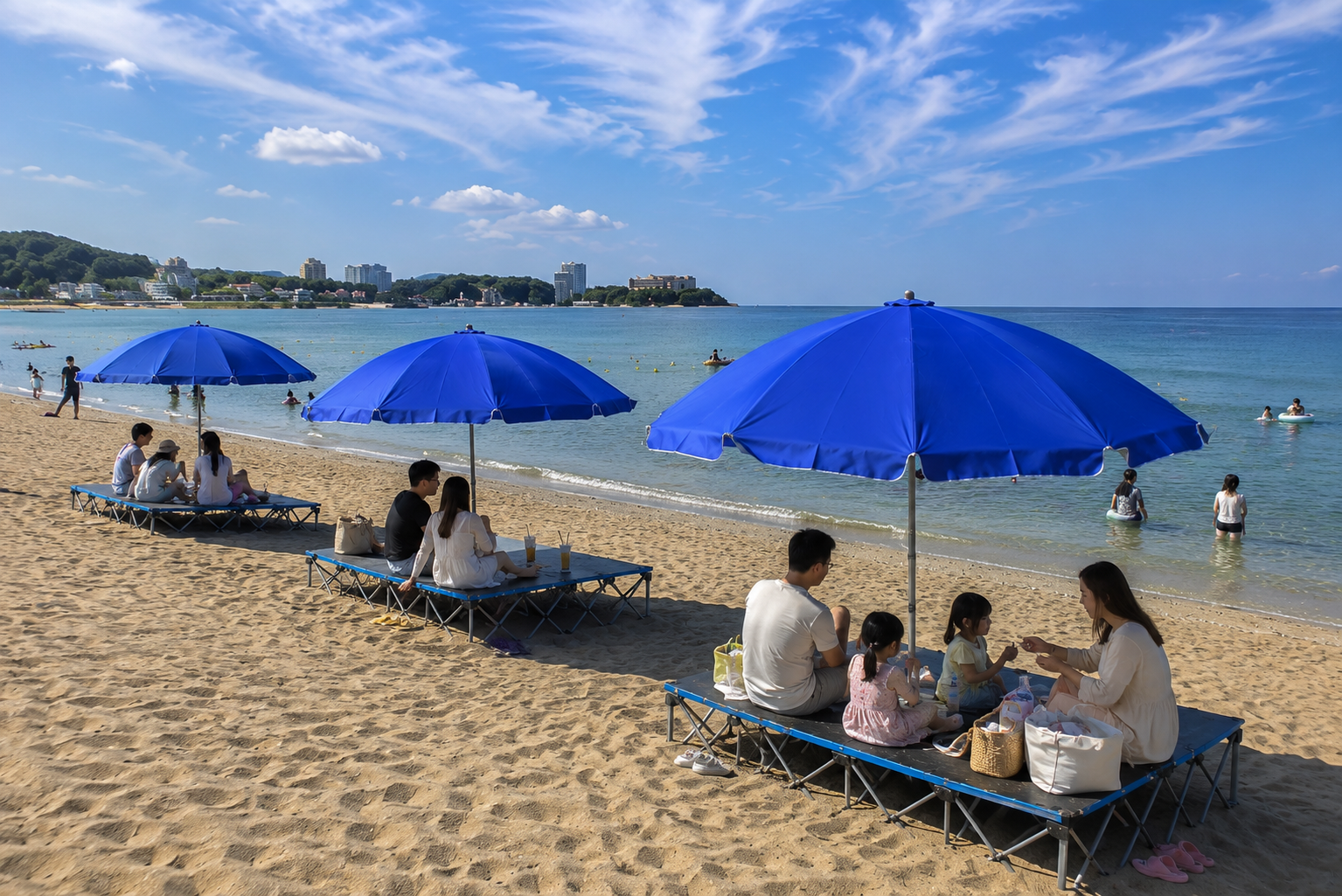 양양 정암해변 몽돌과 푸른 동해 바다 풍경