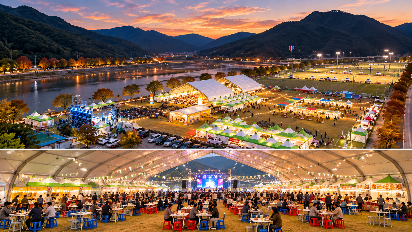 합천황토한우축제 한우 숯불구이 현장
